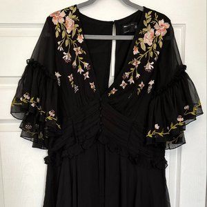 ASOS, Chiffon, Floral embroidered midi dress, size 14